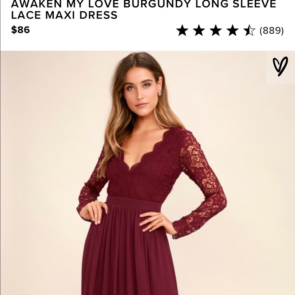 Lulus long sleeve lace maxi dress